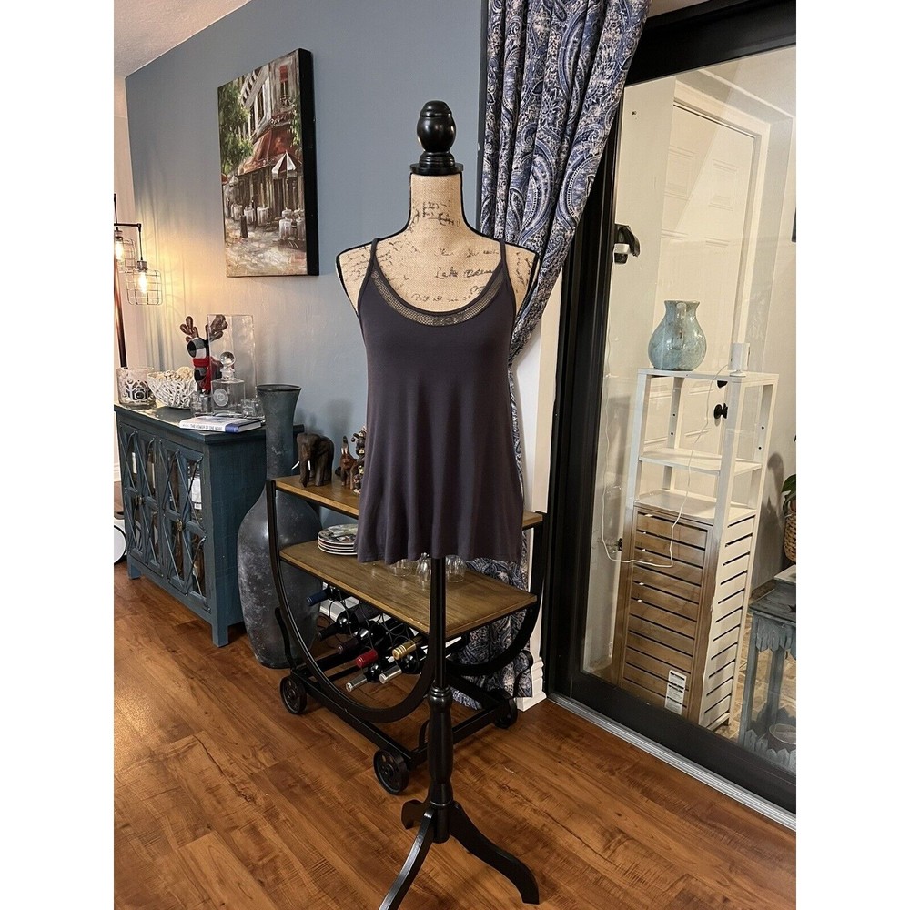Tahari camisole top soft & stretchy large charcoal